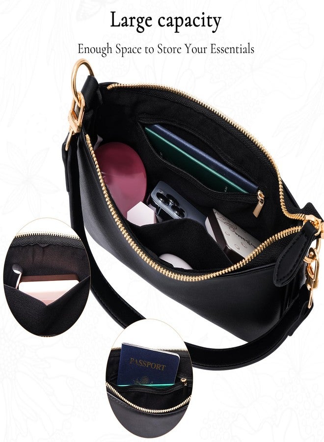 Uygafly Purses for Women Shoulder Bag and Handbags,Small Leather Purse with Removable Straps - Black - Image 4