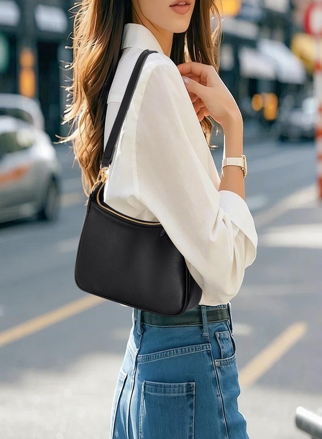 Uygafly Purses for Women Shoulder Bag and Handbags,Small Leather Purse with Removable Straps - Black - Image 2