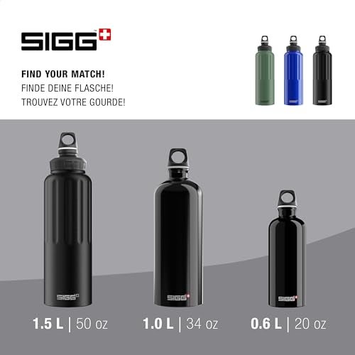 SIGG - Aluminum Sports Water Bottle - WMB Traveller Black - ClimatePartner Certified - Suitable for Carbonated Beverages - Leakproof - Lightweight - BPA Free - 51 Oz - Image 5
