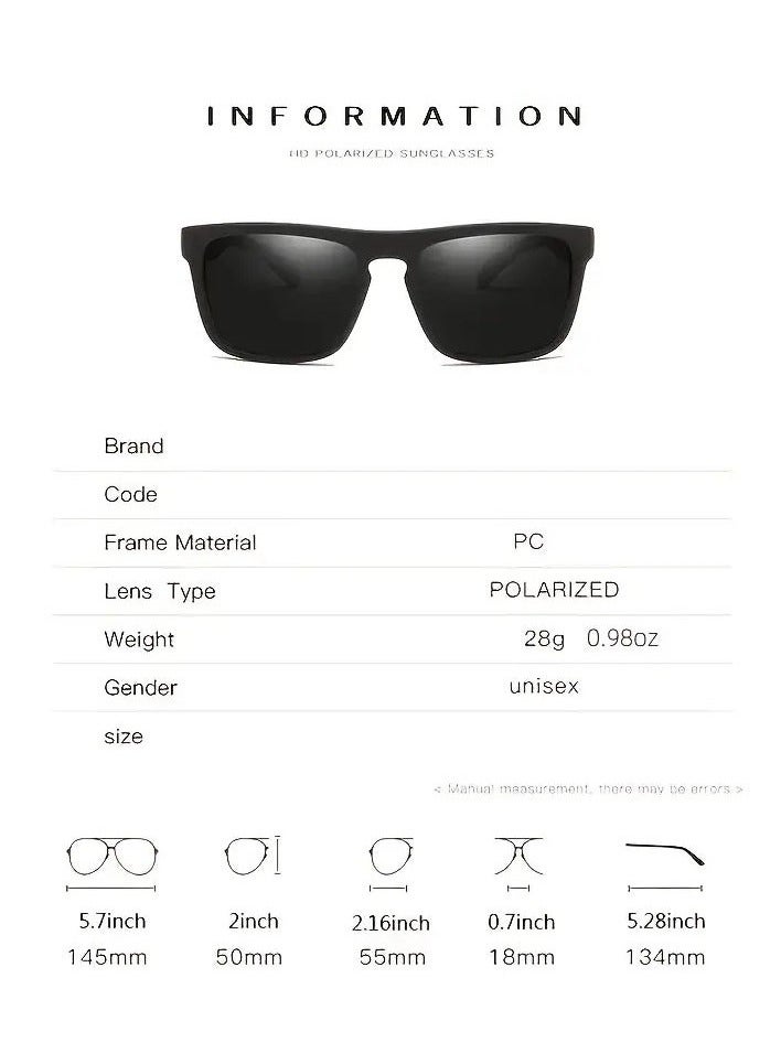 يوكانبي كلاسيكية خمر كبير مربع الإطار نظارات شمسية مستقطبة ، اختيار مثالي للهدايا - Image 3