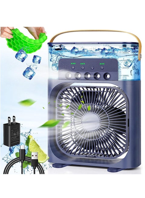 Portable Air Cooler with 7 LEDs Night Lights and Mist with 3 Speeds and Timer