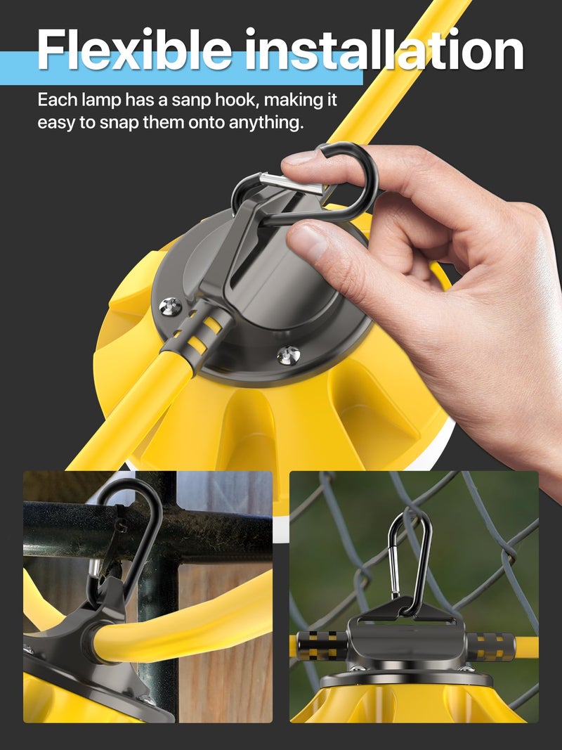 HYPERLITE Construction String Lights: 50FT 5 Bulbs Work Lights with Climbing Hooks - IP65 Waterproof Linkable LED Industrial Temporary Lighting for Construction Sites Attic Crawlspace Renovation - Image 3