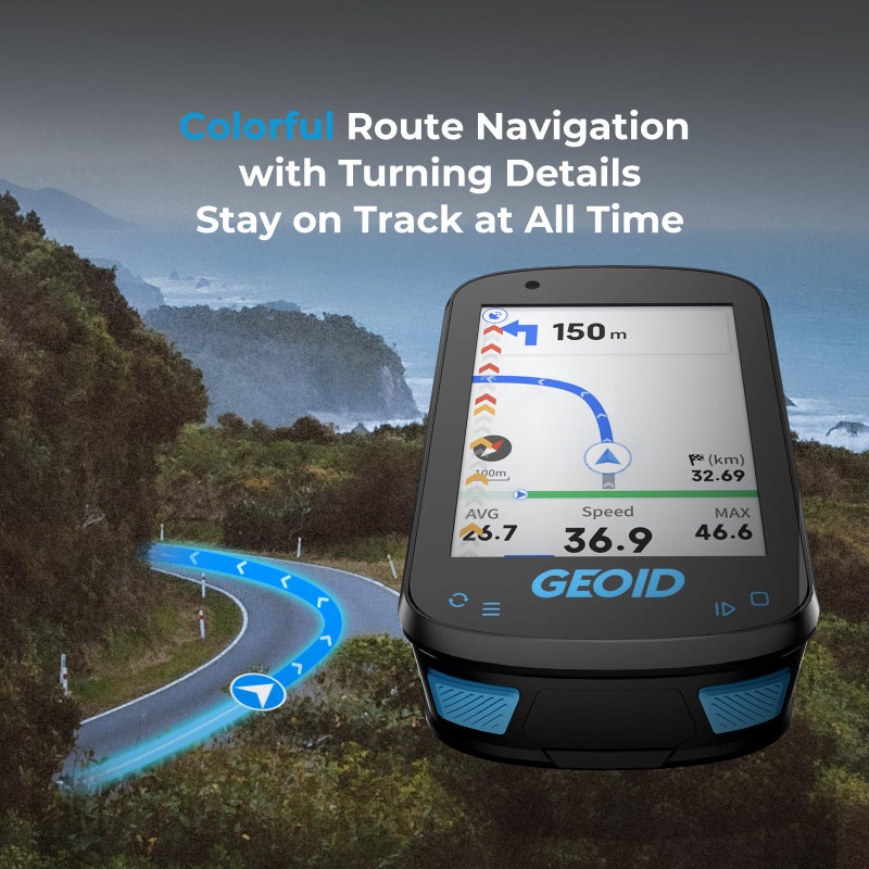 GEOID CC600 Color Screen Bike/Cycling Computer Wireless - Route Navigation with Re-Route Planing, WiFi & Bluetooth, Fast 5s GPS Positioning, with CS600 Cadence/Speed Sensor for Cycling - Image 5
