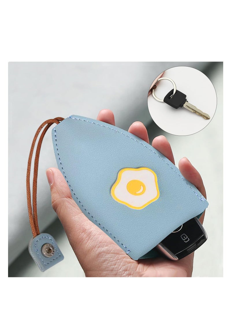 Cute Key Fob Case, PU Leather Car Key Case, Portable Key Pouch, High-quality PU Leather, Cute Cartoon Patterns, Hidden Keychain, for Car Keys, Personalized Pull Out Key Bag (4PCS)
