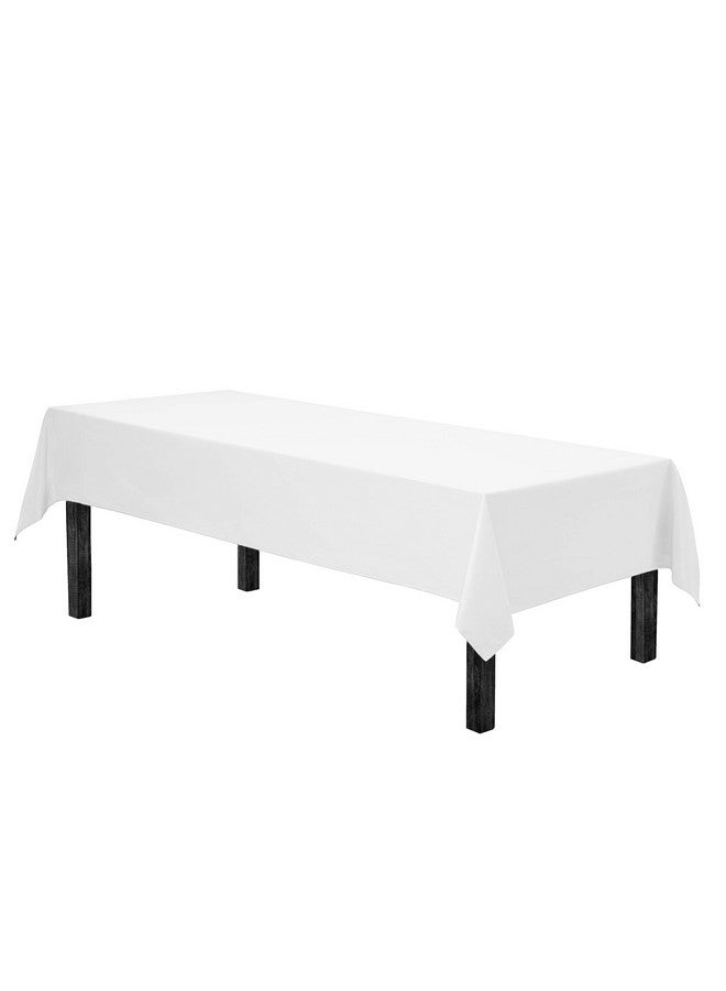 Gee Di Moda Rectangle Tablecloth - 60 x 126 Inch White Table Cloth for 8 Foot Rectangle Table - Heavy Duty Washable Fabric - for 8 Ft Buffet Table, Holiday Party, Dinner, Wedding & Baby Shower - Image 2