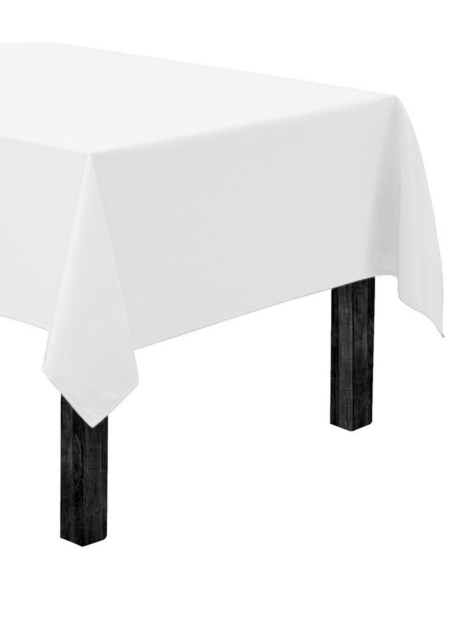 Gee Di Moda Rectangle Tablecloth - 60 x 126 Inch White Table Cloth for 8 Foot Rectangle Table - Heavy Duty Washable Fabric - for 8 Ft Buffet Table, Holiday Party, Dinner, Wedding & Baby Shower - Image 1