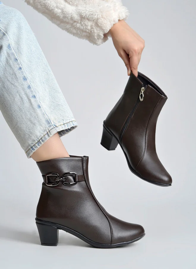 Shoetopia Shoetopia Women Pointed Toe Mid-Top Ankle Regular Boots