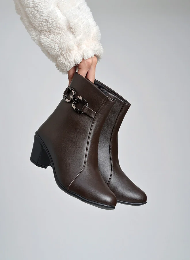Shoetopia Shoetopia Women Pointed Toe Mid-Top Ankle Regular Boots