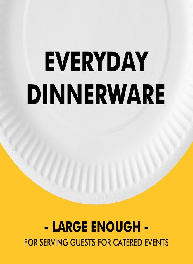 RACETOP Disposable Paper Plates 8.5 Inch [300 Count], White Uncoated Plates for Party, 8.5" Paper Plate Bulk - Image 2