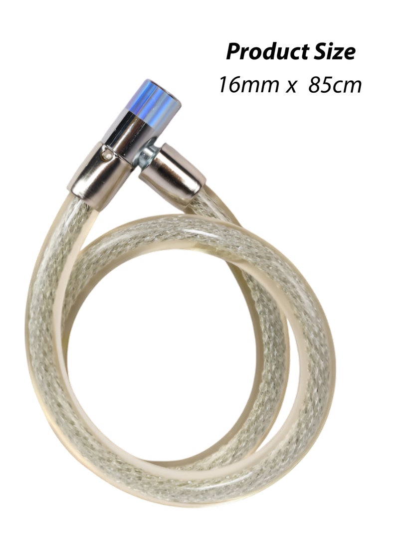 توشيونيكس قفل دراجة T114636 عالي التحمل بمفتاح مقاس 16 مم × 85 سم - كابل فولاذي مضاد للسرقة مع طلاء من مادة البولي فينيل كلوريد - Image 5