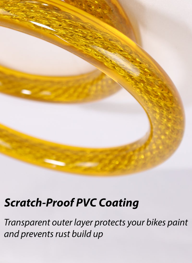 توشيونيكس قفل دراجة T114636 عالي التحمل بمفتاح مقاس 16 مم × 85 سم - كابل فولاذي مضاد للسرقة مع طلاء من مادة البولي فينيل كلوريد - Image 3