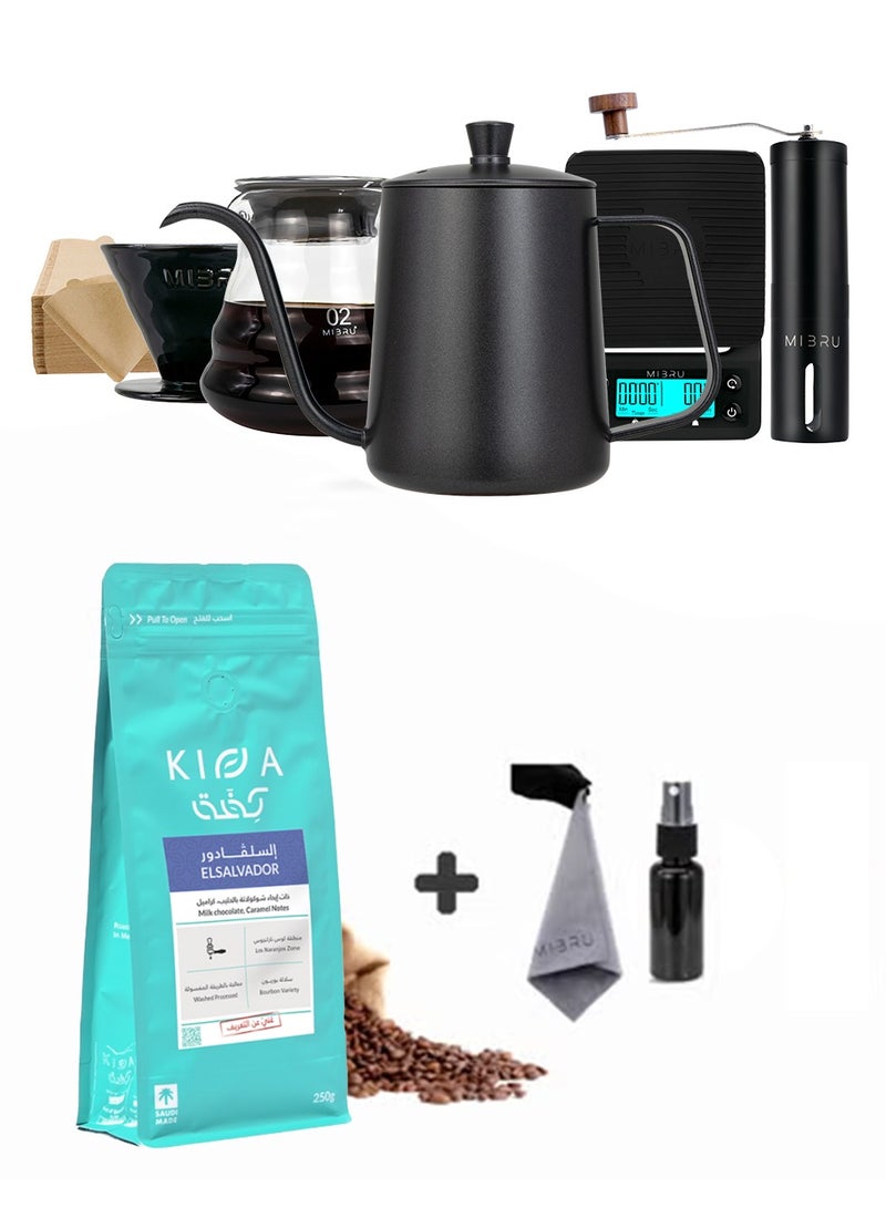 MIBRU V60 Pour Over Coffee Set 7 Piece Drip Coffee Maker Set Hand Brewing Coffee Accessories Kit - Image 1