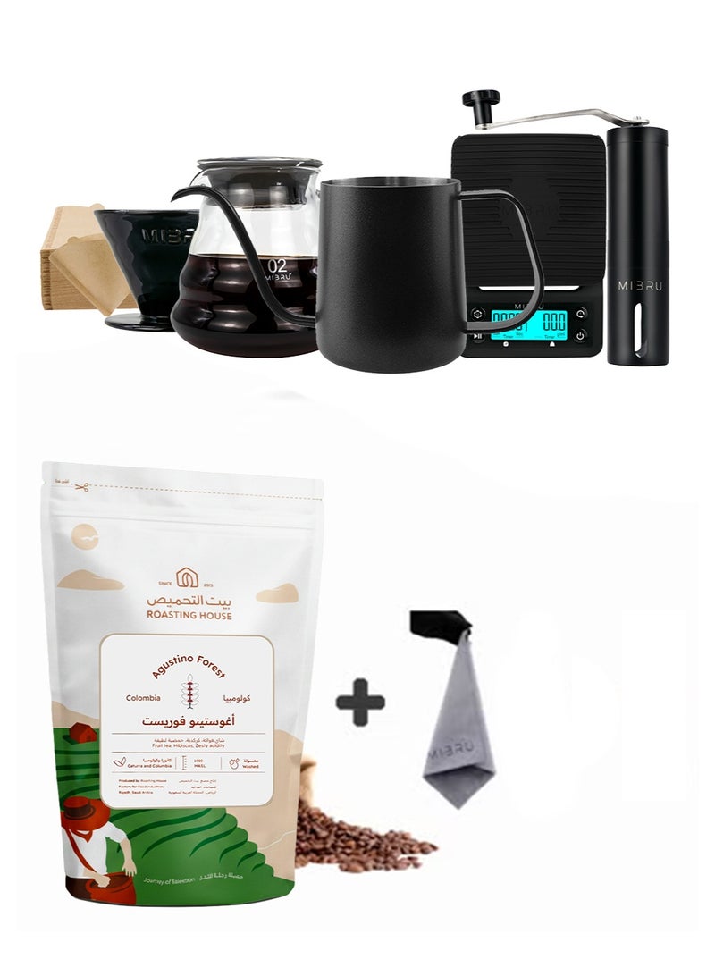MIBRU V60 Pour Over Coffee Set 8 Piece Drip Coffee Maker Set Hand Brewing Coffee Accessories Kit - Image 1