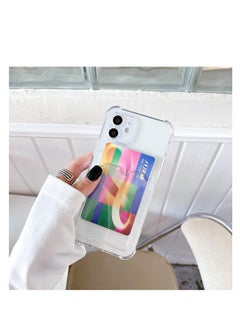 Generic Case for iPhone 16 Pro with Card Holder Transparent Crystal TPU Silicone Protective Case Scratch-Resistant Mobile Phone Case Plastic Case  - Image 2