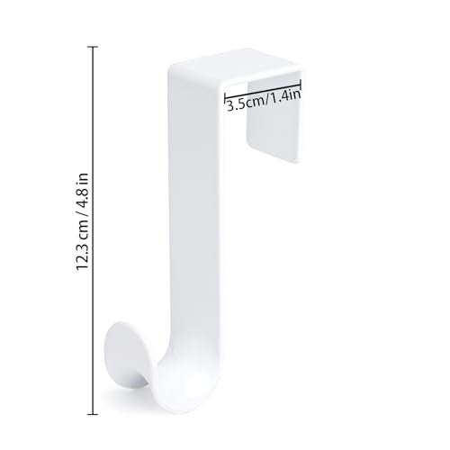 NewTalent 8 Pcs Plastic Over The Door Hooks (White), Over-The-Door Hanger Hook Set - Image 2