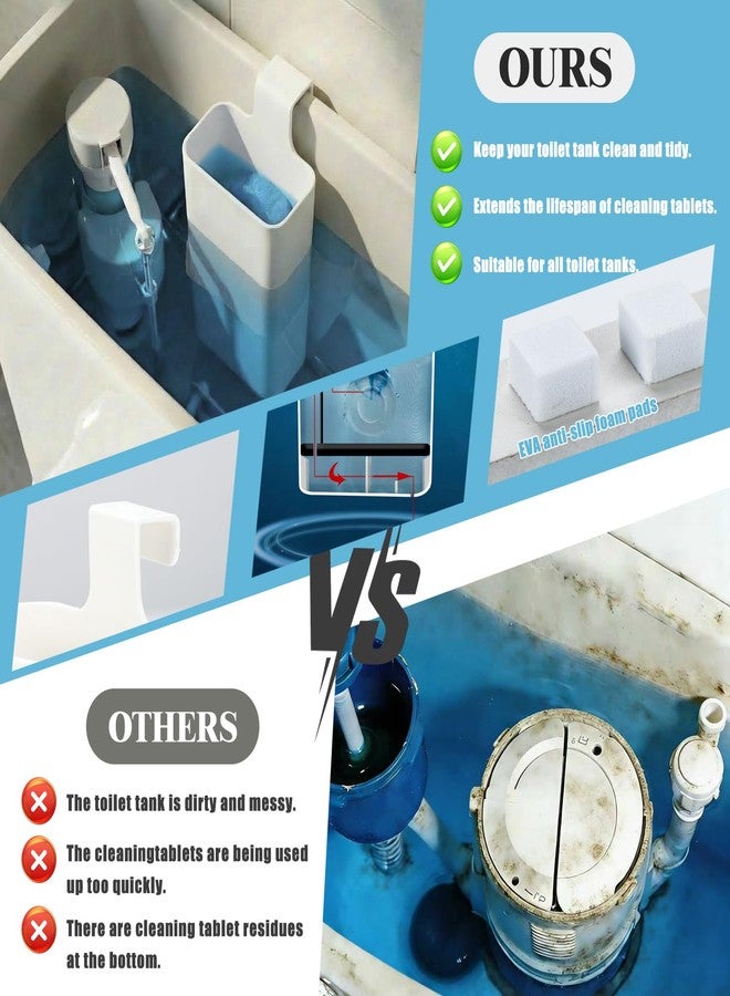 Aplata 2Pcs Toilet Tank Cleaning Tablet Holder, Toilet Cleaner Tablets Buffer Box Hanging Holder Preventing Dissolved Residue From Polluting Water Tank Caddy Bowl Tablets - Image 3