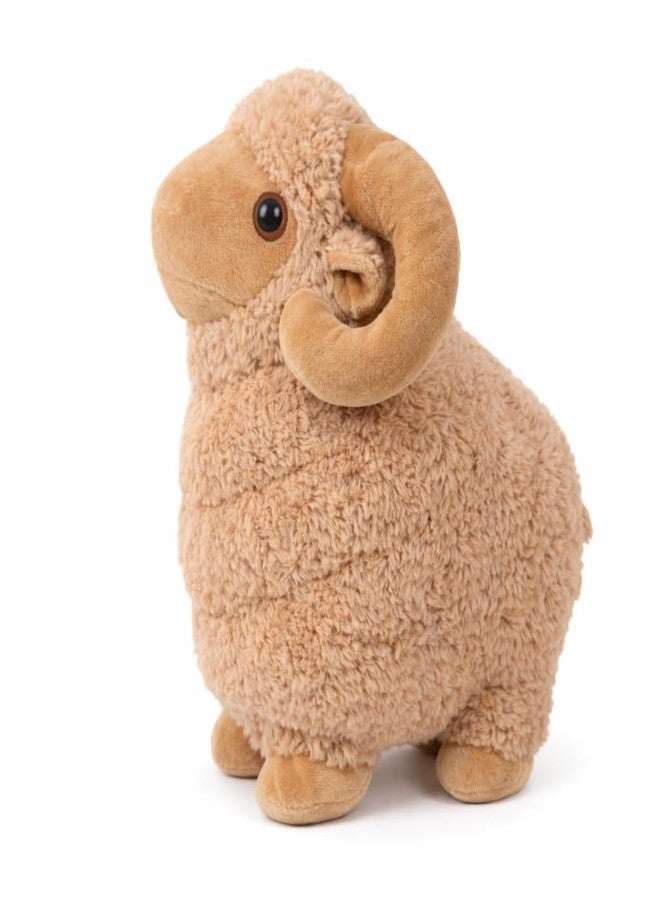 DTR Creation Soft Plush Ram Toy for Kids | Cute Sheep Stuffed Animal with Curly Fur & Horn Design | Lightweight & Kid Friendly | Perfect for Play, Hugging & Room Décor (Brown, 38 cm) - Image 4