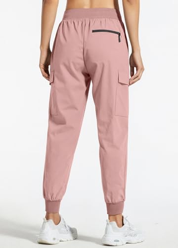 Libin Women's Cargo Joggers Lightweight Quick Dry Hiking Pants Athletic Lounge Casual Travel, Light Pink S - Image 3