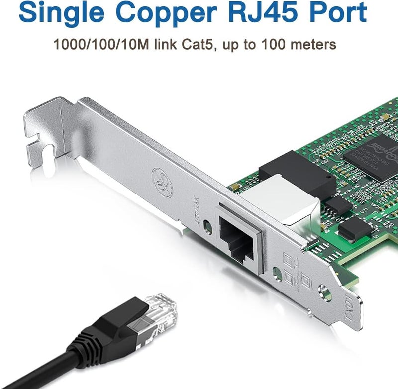 HYFIBER H!Fiber Gigabit PCIe NIC with Dell Broadcom BCM5751 Chip, 1Gb Network Card Compare to Broadcom BCM5751-T1, Single RJ45 Port, PCI-E X1, Ethernet Card with Low Profile for Windows/Windows Server/Linux - Image 2