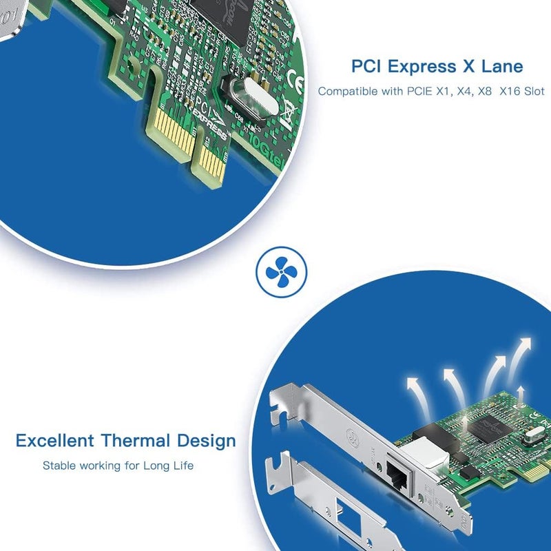 HYFIBER H!Fiber Gigabit PCIe NIC with Dell Broadcom BCM5751 Chip, 1Gb Network Card Compare to Broadcom BCM5751-T1, Single RJ45 Port, PCI-E X1, Ethernet Card with Low Profile for Windows/Windows Server/Linux - Image 4