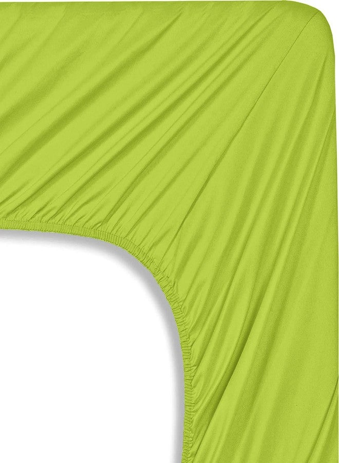 Mocassi King Sheet Set - Luxury Hotel 1800 Premier Bedding Sheets & Pillowcases - Ultra Soft Breathable & Cooling Bed Sheets - Deep Pocket - Wrinkle Resistant - 4 Piece Set - King, Lime - Image 5