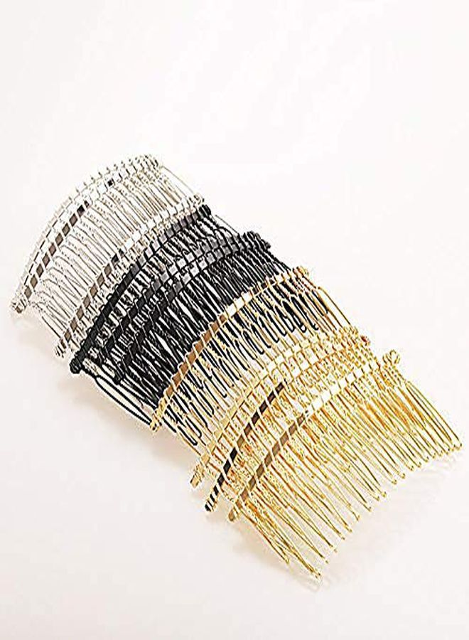 Rocutus 10 Pieces 20 Teeth Fancy Diy Metal Wire Hair Clip Combs Metal Wire Hair Combs Wire Twist Bridal Wedding Veil Combs For Women (Mixed) - Image 1