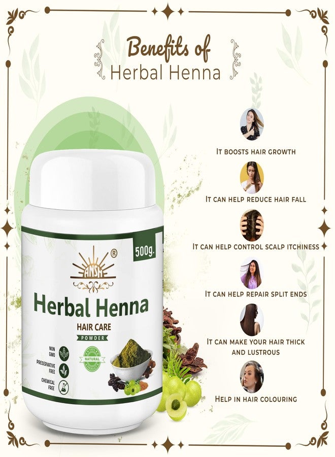 Ansh Herbal Henna Hair Care Powder for Hair Colour and Growth (500 Grams) - Image 5