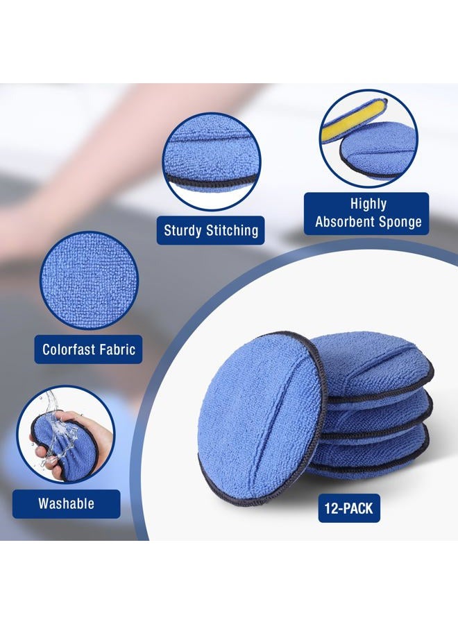 WORKPRO 12-Pack Car Wax Applicator Pads with Finger Pocket, Microfiber Soft Foam Polishing Pads for Car Detailing & Cleaning, Lint-Free, High Resilience - Image 5