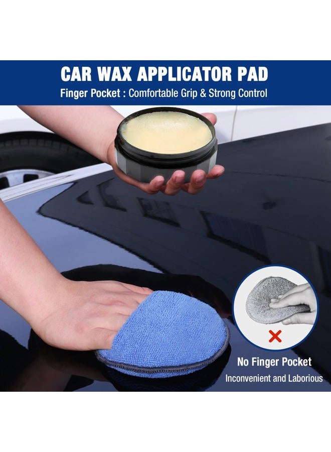 WORKPRO 12-Pack Car Wax Applicator Pads with Finger Pocket, Microfiber Soft Foam Polishing Pads for Car Detailing & Cleaning, Lint-Free, High Resilience - Image 2