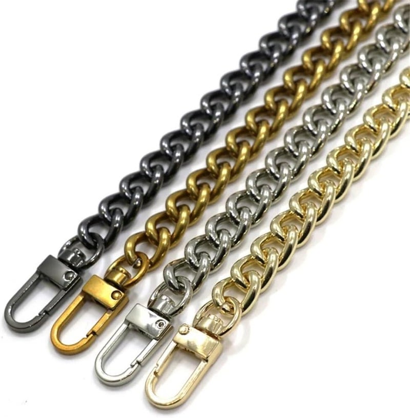 Shoulder Strap Aluminum Chains Gold, Silver, Gun Black 10mm Replacement Purse Chain Shoulder Crossbody Bag Chain Straps Handbags Strap(Gold,100cm) - Image 2