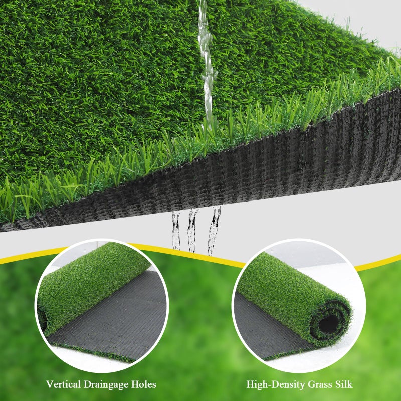Bsmathom Artificial Grass Rug Indoor Outdoor Rug, 3x5Ft Dog Grass Mat with Drainage Holes, Synthetic Artificial Grass Turf Fake Grass Rug for Balcony Garden Lawn Landscape, 3x5Ft - Image 4