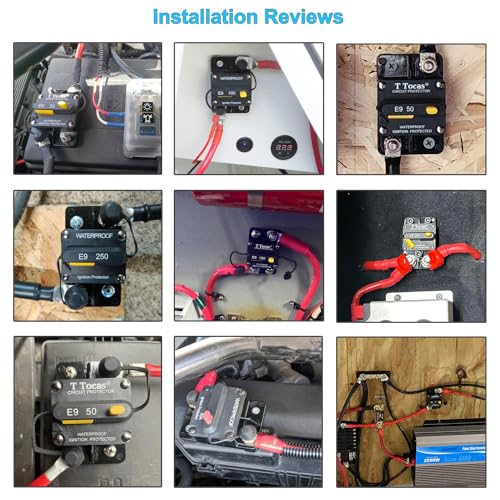 T Tocas E9 T3 Hi-Amp 150A Circuit Breaker with Manual Reset | UL Certified 12V - 48V DC Waterproof Switchable 150 Amp - Image 2
