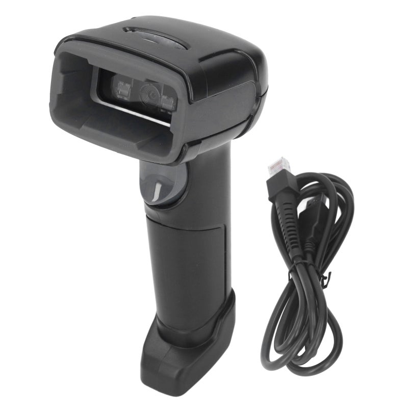 الماسح الضوئي للباركود RS232 USB مسح بزاوية 360° وقارئ عالي السرعة للباركود ورموز QR - سهل المسح بزاوية انحراف ±50° للسوبرماركت والصيدليات والخدمات اللوجستية - Image 1