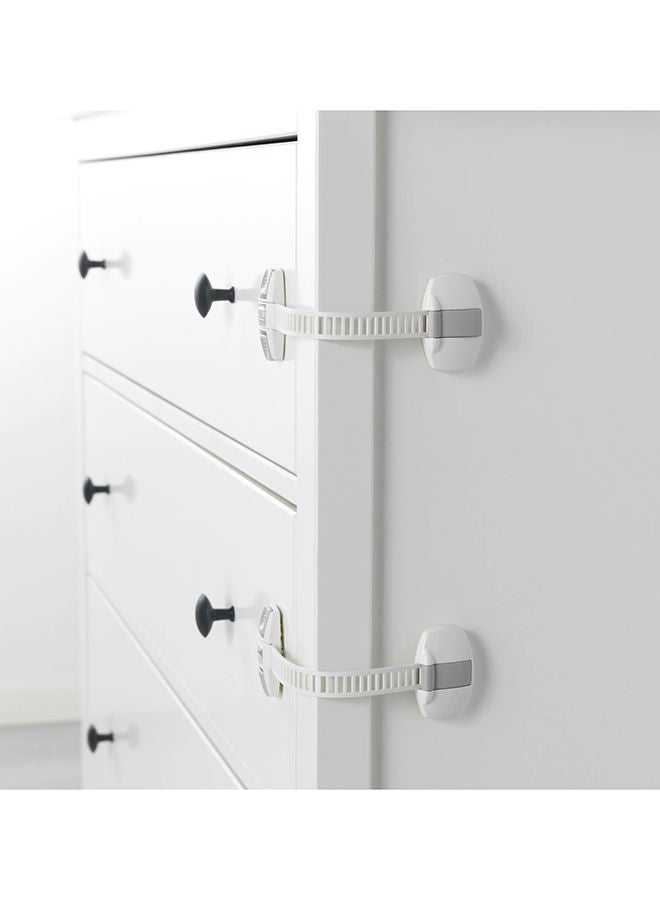 2-Piece Lock For Refrigerator/Freezer White 7.5x20centimeter - Image 2