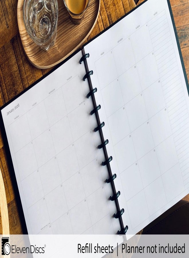 Eleven Discs 2026 Monthly Planner, Monday Start, Letter Size, 2 Styles (Separated, Booklet), Premium Discbound Notebook Paper for Circa, Arc, TUL (38 Sheets) - Image 3