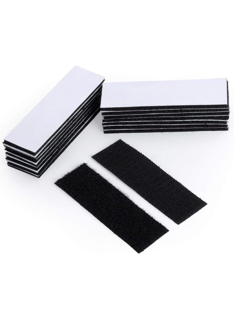 Generic 20 Pcs 50x100mm Hook and Loop Tape Strips, with Adhesive Sticky Back Fastener, Heavy Duty Double Side Mounting Tape Industrial Strength Interlocking Tape for Home School Office  - Image 1