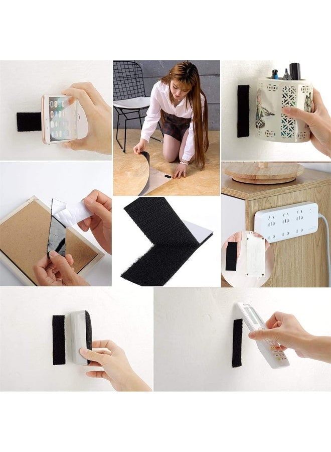 Generic 20 Pcs 50x100mm Hook and Loop Tape Strips, with Adhesive Sticky Back Fastener, Heavy Duty Double Side Mounting Tape Industrial Strength Interlocking Tape for Home School Office  - Image 5