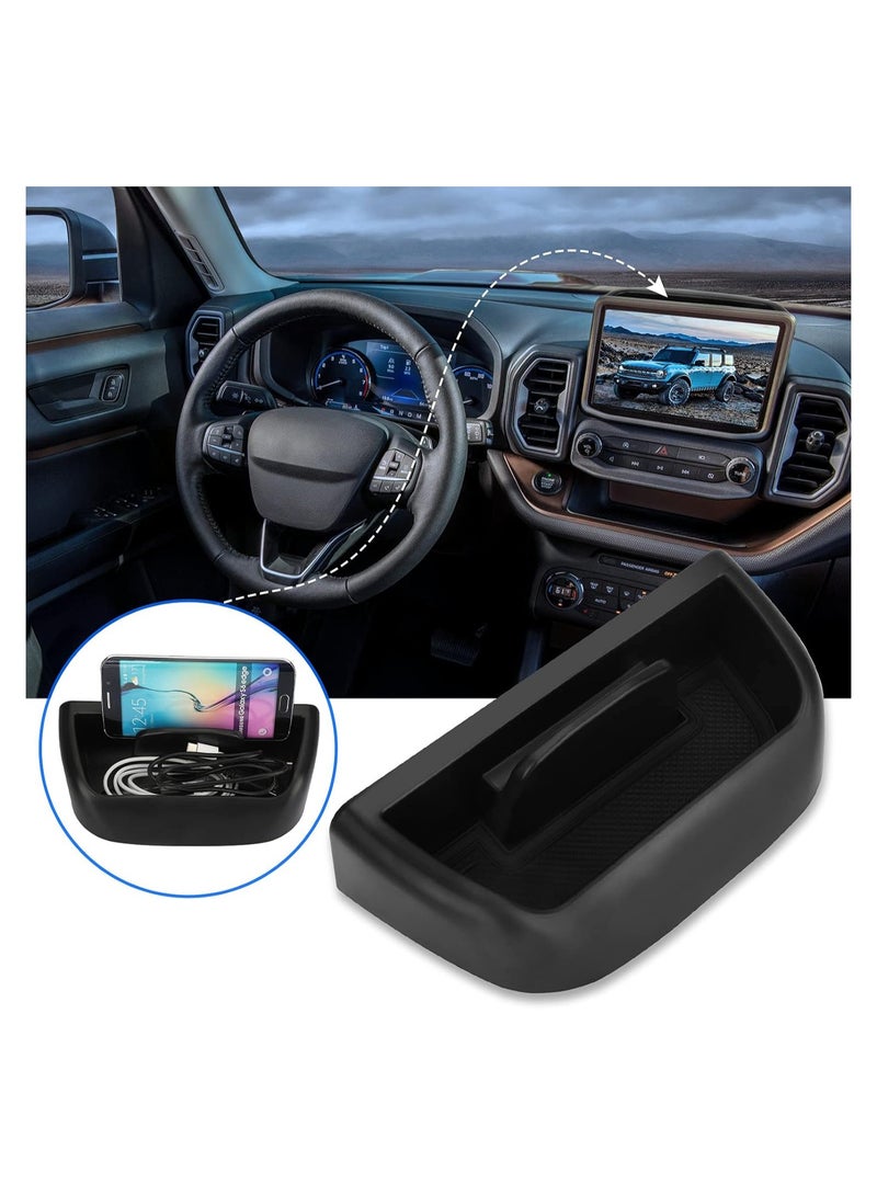 SOLARAE Dash Organizer Tray Center Console Dash Storage Tray for Ford Bronco Sport 2021 2022 2023, Dashboard Storage Box Insert Accessories, Console Dashboard Organizer with GPS Cellphone Holder - Image 1