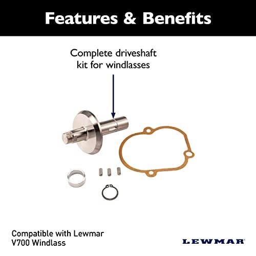 Lewmar V700 Windlass Driveshaft Kit – Complete driveshaft Replacement kit for V700 Windlass, driveshaft, Gasket, retaining Clip and Hardware Included - Image 2