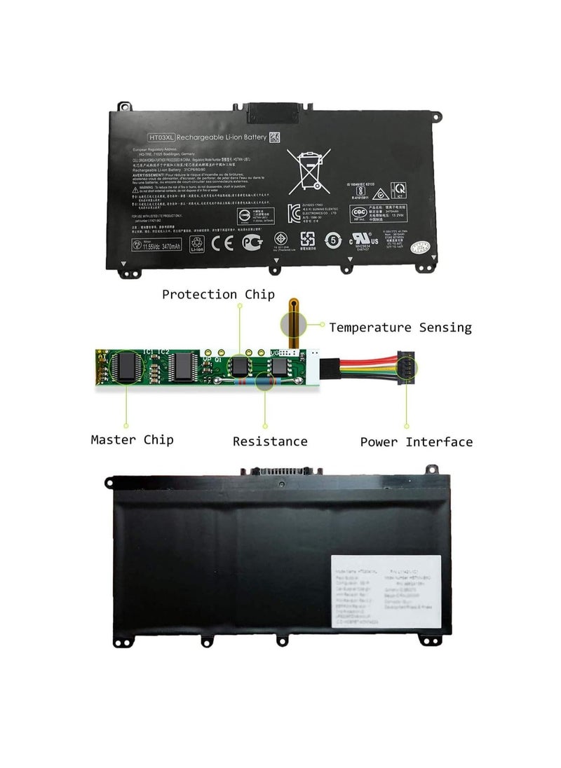 Generic - HT03XL HT03041XL Battery L11119-855 for HP Pavilion 15-CS 15-CW 15-DA 15-DB 15-DQ 15-DW 14-CE 14-CF 14-CK 14-DH 14-DK 14-DQ 17-CA 17-by HSTNN-UB7 J HSTNN-DB8R HSTNN-DB8S L11421-2C2 L11421-542 - Image 1