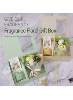 MileMelo Soap Flower Aromatherapy Gift Set Lover Gift Eternal Rose Dried Flower Gift Box Souvenir Flower Bouquet Gift Box Green  - Image 2