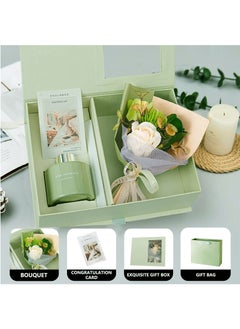 MileMelo Soap Flower Aromatherapy Gift Set Lover Gift Eternal Rose Dried Flower Gift Box Souvenir Flower Bouquet Gift Box Green  - Image 3
