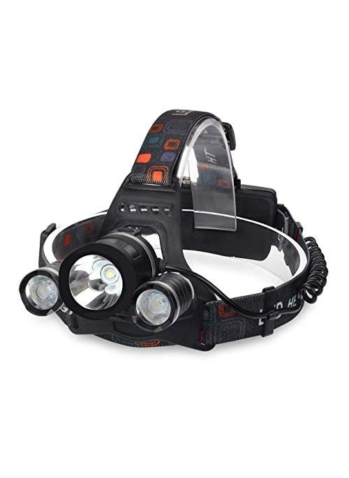Monk Forest 3 LED Head Lamp Flash Light Torch with Adjustable Rechargeable Battery for Camping Trekking Caving Hiking Reading Running Headlamp. LED Headlamp Flashlight USB Rechargeable  - Image 1