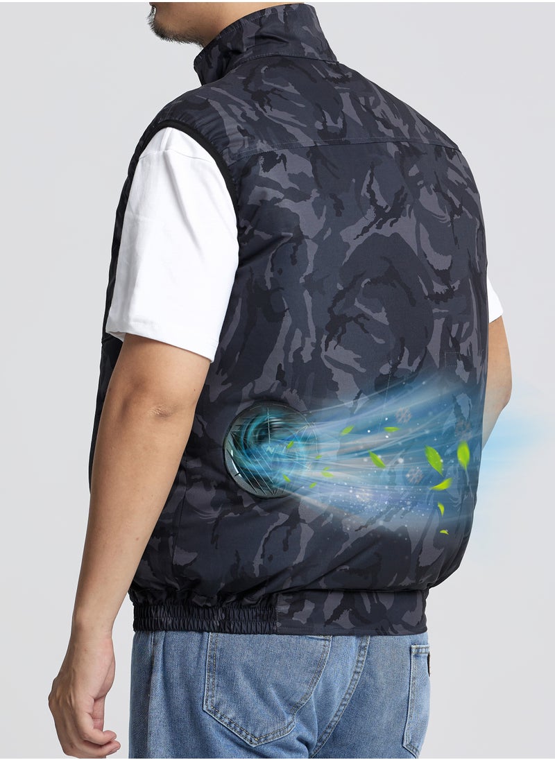 Generic Cooling Fan Jacket Heatstroke Prevention Air Conditioning Clothing Sun Protection and Iced Vest Cable Project with Fans  - Image 2