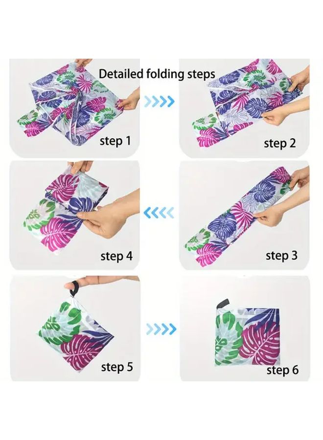 Reusable Foldable Tote Bags Lemon Watermelon Print Large Capacity Machine Washable - Image 5