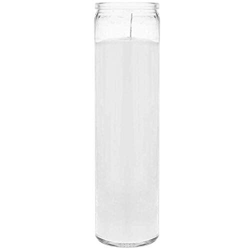 Brilux 2 Classic White Candles in Glass, 8-INCHES Tall - Image 2