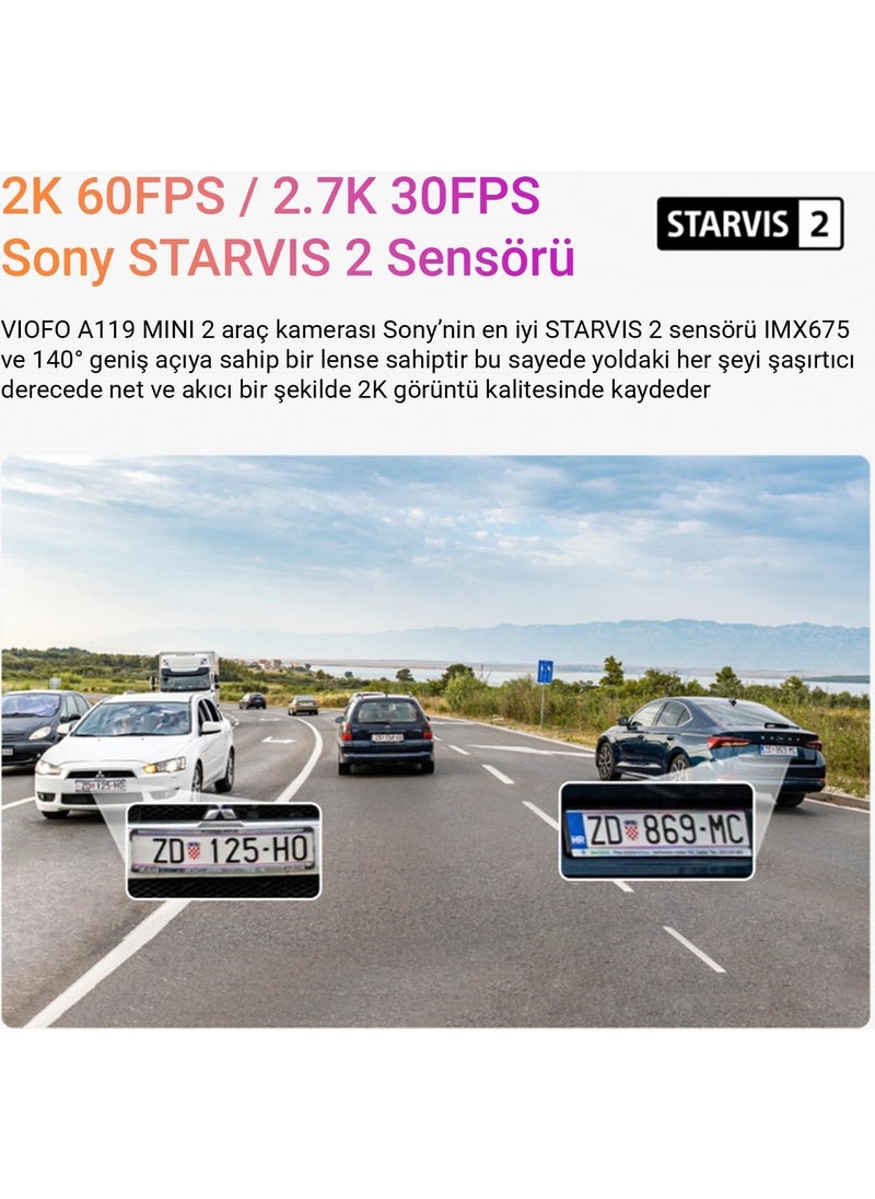 Viofo - A119 Mini-2 Hdr 2k 60FPS 5ghz Vehicle Camera with Wifi and GPS - Image 1