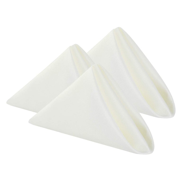 Cloth Napkins 20x20 inch Washable Polyester Dinner Napkins Soft Table Napkins for Wedding Party Dining BanquetIvory50PCS