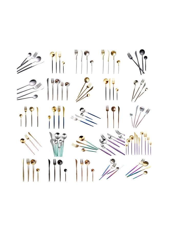 إسكدنيا طقم أدوات مائدة للعشاء مكون من 4 قطع ذهبي - Image 5