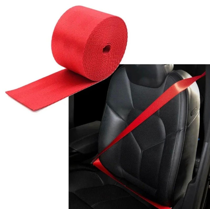 AUTO MT حزام أمان رياضي JDM للت drifting 1PC 3.6م (وسادة حزام) باللون الأحمر - Image 1